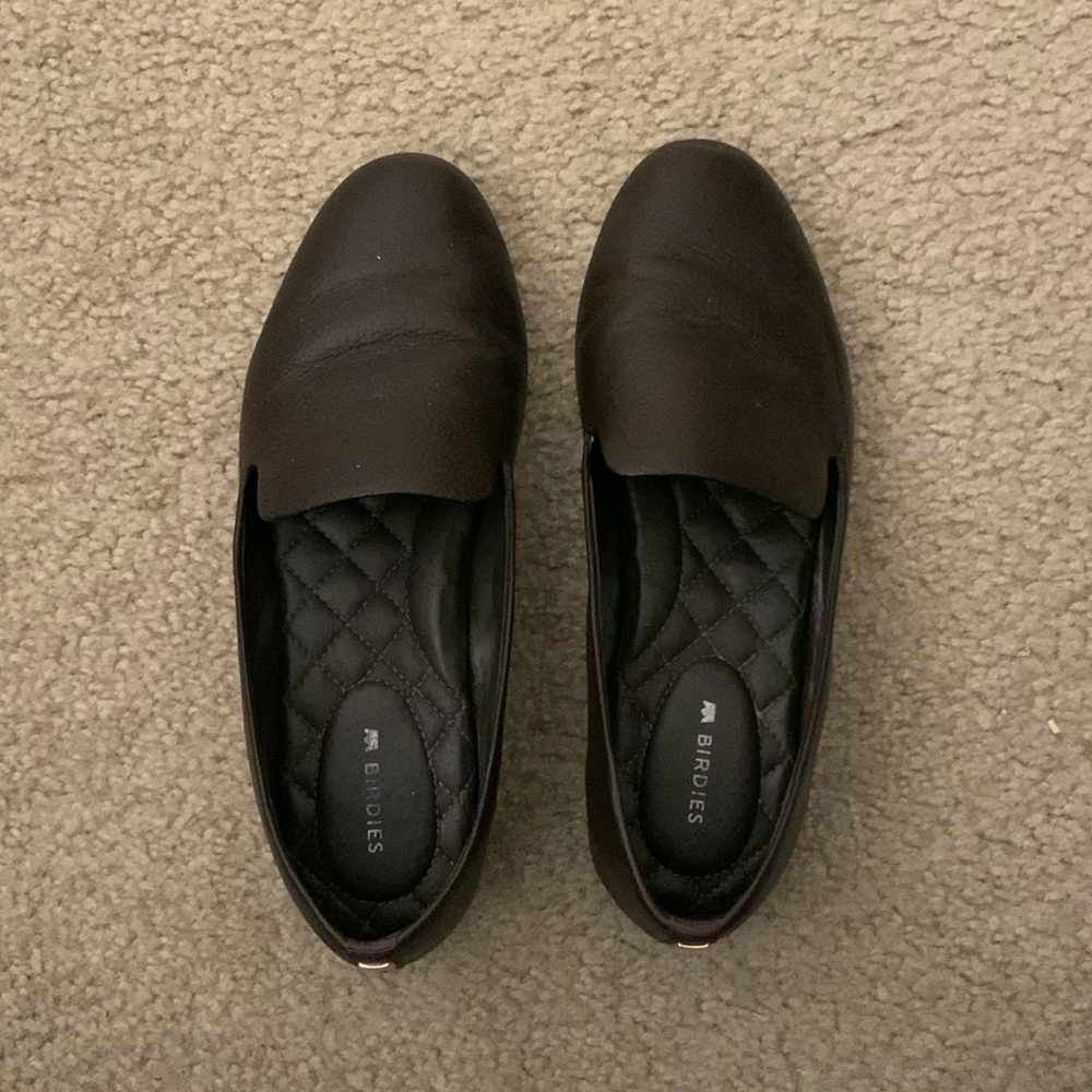 Birdies Dark Brown Leather Loafers | Size 5